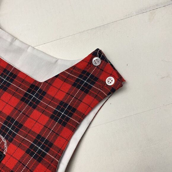 Bailey Boys Classic Heirloom Applique Dress Red Black Tartan Girls 6X Hat Purse - Picture 4 of 9